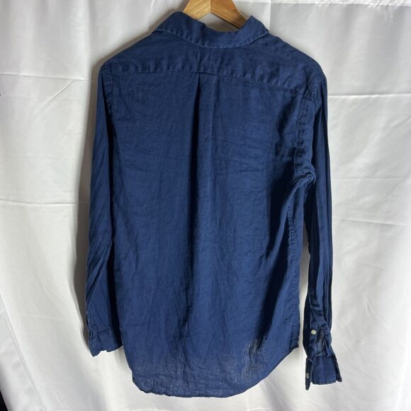 Polo Ralph Lauren Blue 100% Linen Long Sleeve Button Down Shirt Men’s Small - Picture 6 of 7
